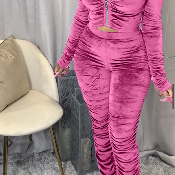 Stacked Woman Velvet Sets (Purple, Black and Pink) - Picture 3 of 3